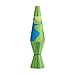 14.5-Inch Metallic Lava Lamp with Metallic Base, Yellow Wax/Blue Liquid/Green