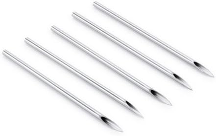 10x PIERCING NEEDLES - Sealed & Sterile Steel Body/Ear Piercing Sizes: 8G - 16G (16g (1.2mm))