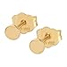 Wild Moonstone Tiny Flat Circle Disc Stud Earrings - 14k Yellow Gold Filled - 3mm