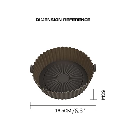 VNICE 3PCS Air Fryer Silicone Pot Replacement of Parchment Paper Liners - Non-stick Reusable Air Fryer Liners with 100pc Disposable Gloves for Baking Roasting Microwave Frying Pan (6.3\