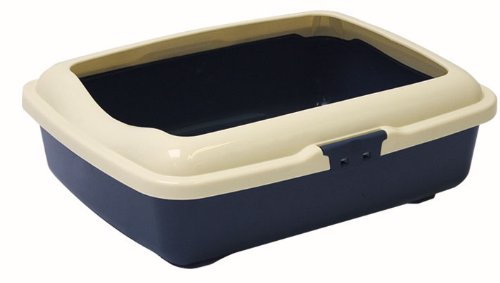 Marchioro Goa 3C Cat Litter Pan with Lip, Large, Colors Vary