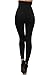 Women's High Waist Control Top Compression Waist Leggings with Tummy Control, Viscose with Terry Lining