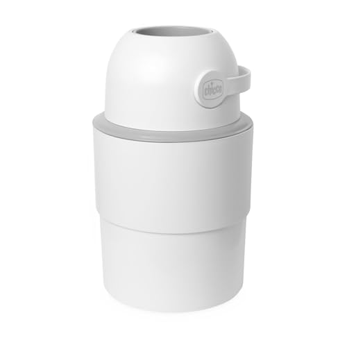 Chicco Compact Odor Control Nappy Manager, Foldable Storage Basket, Space-Saving Storage Basket, Small Bulky, No Refills, Normal Bags Are Used, White