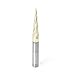 Amana Tool Up Cut Spiral CNC Router Bits for 2D/3D Carving, ZrN Coated, 46282, 5.4 Deg Tapered Angle Ball Tip 1/16 D x 1/32 R x 1 x 1/4 Shank 4 Fl