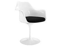 Poly and Bark Eero Saarinen Style Tulip Arm Chair, Black