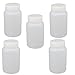 uxcell 5Pcs 250ml Plastic Wide Mouth Round Seal Liner Reagent Bottle Sample Bottle White