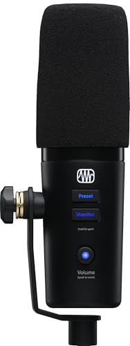 PreSonus Revelator Dynamic | USB-Mikrofon für Recording, Podcasting und Streaming inklusive Effekte, einfach nutzbare Presets und Mixer sowie Studio O