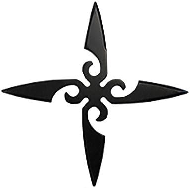 Ninja Stainless Throwing Stars Cross shape Practice Foam Shuriken made in JAPAN - 5.1 inch ( 1.9 oz ) - BLACK
