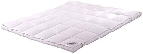 Hungary White Goose Down Feather Mattress Topper Pad,Luxury Double Layers, 280TC,Solid White (Full)