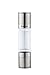 JustNile 2 in 1 Salt and Pepper Dual Combo Manual Grinder, Adjustable Coarseness Ceramic Rotor, Stainless Steel Casing, Clear Acrylic Caddy