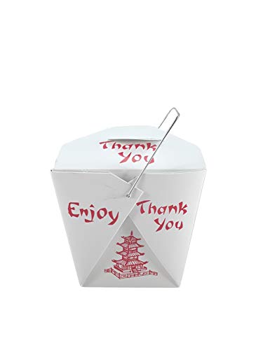 Pack of 50 Chinese Take Out Boxes PAGODA 8 oz/Half Pint Party Favor and Food Pail