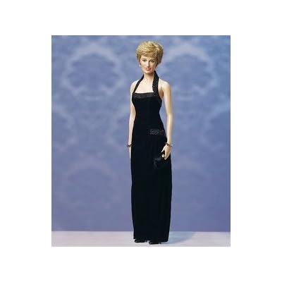 princess diana doll black dress Franklin Mint Diana Princess of Wales Porcelain Portrait Doll Black Dress NIB