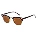 Flowertree Unisex Rs5141 Browline 47mm Sunglasses (brown+brown)