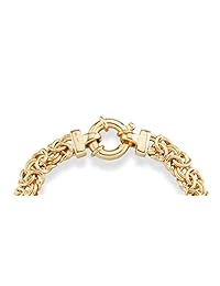 MiaBella - Pulsera de plata de ley chapada en oro de 18 quilates italiana de 0.354 in, cadena bizantina clásica para mujer, 7", 7.25", 7.5", 8" 925 Italia