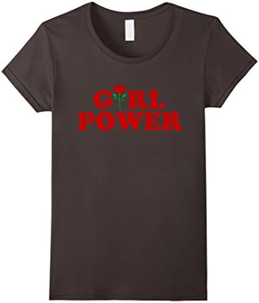 Women's Girl Power T-Shirt - Great Feminist T-Shirt Medium Asphalt