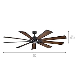 KICHLER 85 inch Gentry LED Ceiling Fan in Anvil