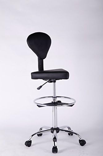 EZ Office Adjustable Drafting Chair - Compact &amp; Durable Drafting Stool with Multiple Unique Features; Swivel Wheels, Cushioned Seat &amp; Back for Ultimate Comfort, &amp; Quality Craftsmanship.
