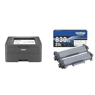 Brother HLL2405W Printer and TN830XL 2-Pack Black High Yield Toner