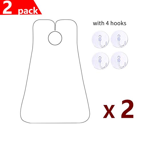 KIKOMO 2 Pack Beard Apron Set for Men Shaving Beard Bib Shaving Catcher Apron, Hair Catcher Grooming Cape Apron with 4 PCS Suction Cups Beard Trimming Apron for Father Men's Gifts