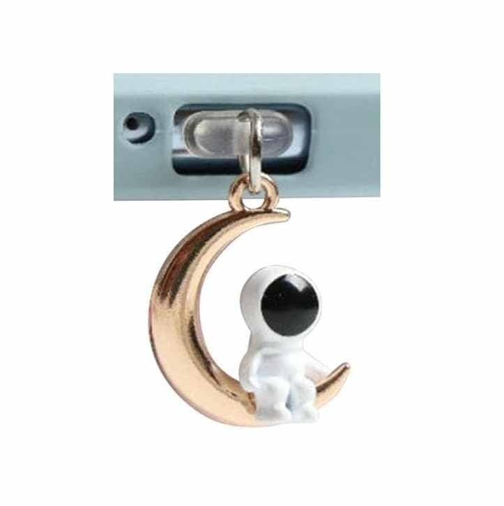 SquarezhenBo Dust Plug Charm Cute Astronaut Earphone Jack Stopper Cap Pendant Anti Dust Plug Kawaii USB Type-C Plug Cell Phone Anti-Dust Plugs for iPhone Charge Port Dust