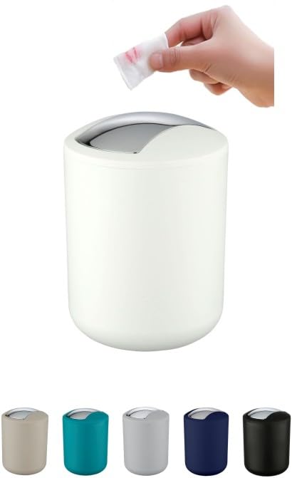 WK "Brasilia" Table Top Kitchen Waste / Cosmetics Small Bin (White)