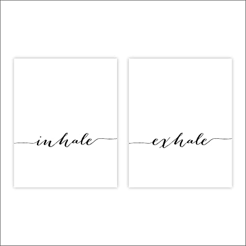 Inhale Exhale Wall Art Prints (Set of 2) Unframed 8x10