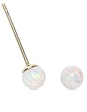 Opal Earrings - Celebrity Approved Opal Stud Earrings Gold Stud Earrings Gold Earrings Ball Studs 6mm 4mm Fiery White Opal Jewelry Studs Earrings Hypoallergenic Fire Birthstone