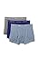 Calvin Klein Men's Underwear Cotton Stretch 3 Pack Trunks, Blue/Grey Assorted, Medium