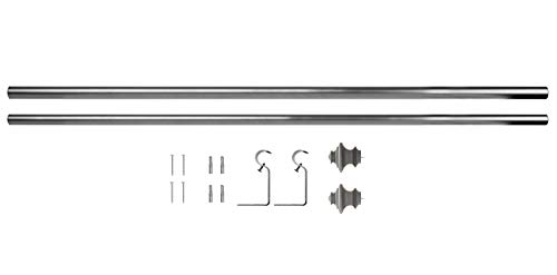 Sheffield Home, AMG, and Enchante Accessories, Modern Square Curtain Rod, 28 to 48-Inch, Pewter - Thumbnail 6