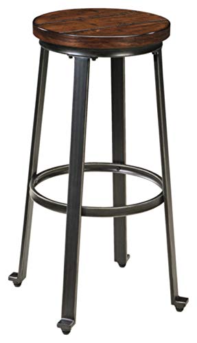 Signature Design by Ashley - Challiman Bar Stool - Pub Height - Set of 2 - Rustic Brown