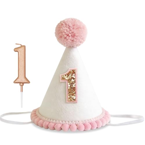 pink 1st birthday hat