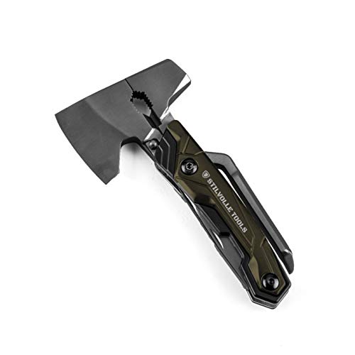 Stilvolle tools Axe 9 ax with 9-Featured Multi-Tool Hammer, Wrench, Wire Cutter, ax, Bottle Opener, Phillips Screwdriver, Flat-Blade Screwdriver, Nail File, Saw, Knife (Coyote)