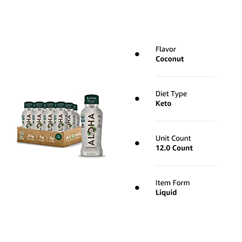 ALOHA Organic Plant Based Coconut Ready to Drink Protein Shake w/MCT