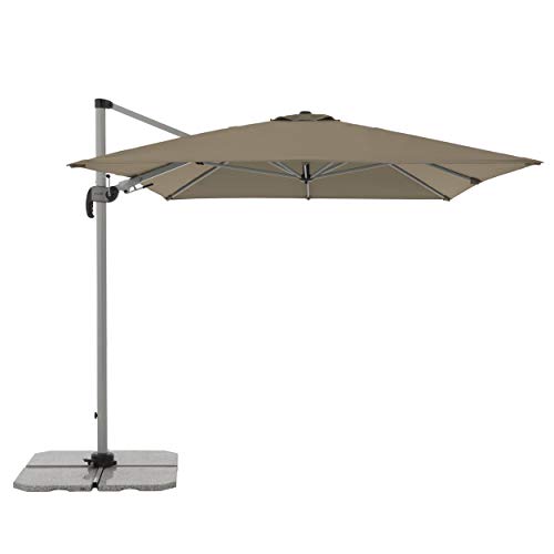 doppler Sonnenschirm SP-AZ 320x240 Rechteckiger Ampelschirm - 360° drehbar - Neigbar - ca. 320 x 240 cm - Greige-Taupe