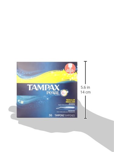 Tampax Pearl Plastic Tampons, Regular Absorbency, Unscented , 36 count