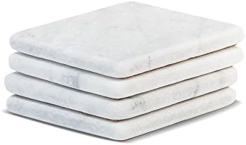 Tumbled Stone White Carrara Marble Coasters