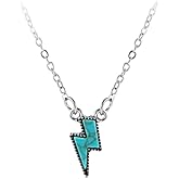 Natural Turquoise Necklace Bohemian West Jewelry Cross Lightning Love Necklace -2