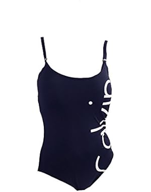 Logo Classic One-Piece Swimsuit Women's Swimsuit Navy