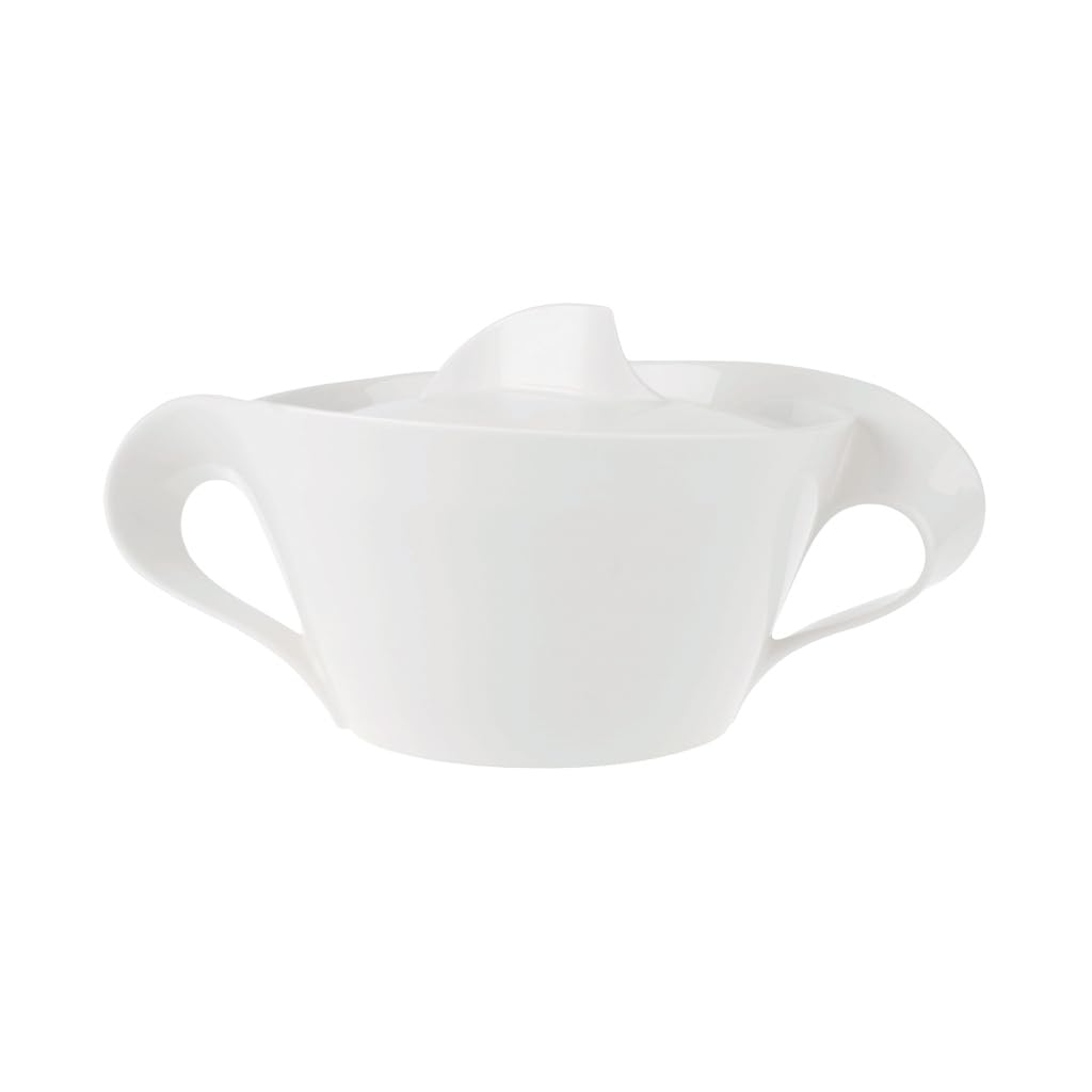 Villeroy & Boch NewWave Bowl with Lid and Handle, Premium Porcelain, White — image 1