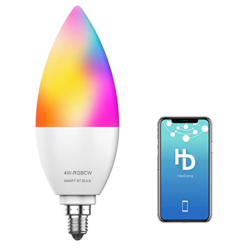 E12 Smart Light Bulbs Type B 40 Watt Equivalent LED Bluetooth Candle