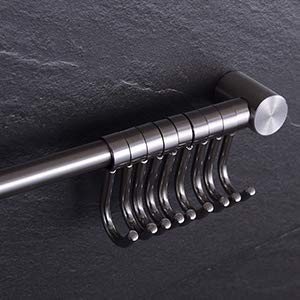 eForwish Kitchen Utensil Racks Rail Wall Mounted Utensil Hooks Stainless Steel Hanger Hooks Kitchen Tools (20.5", 10 Hooks) - Thumbnail 3