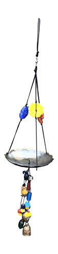 Bird Feeder Bath With Iron Tray and Beads 27 in Long Wind Chime with Nana Bells