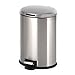 Home Zone Living 3 Gallon Kitchen Trash Can, Small Semi Round Stainless Steel, Step Pedal, 12 Liter
