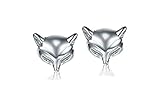 Sterling Silver fox Stud Earrings