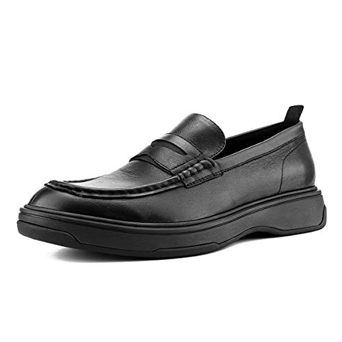 Men's Genuine Leather SlipOn Loafer Classic Formal Black Comfort Dress Shoes Pricepulse