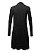 LL WSK1048 Womens Solid Long Sleeve Open Front Long Cardigan XL BLACK