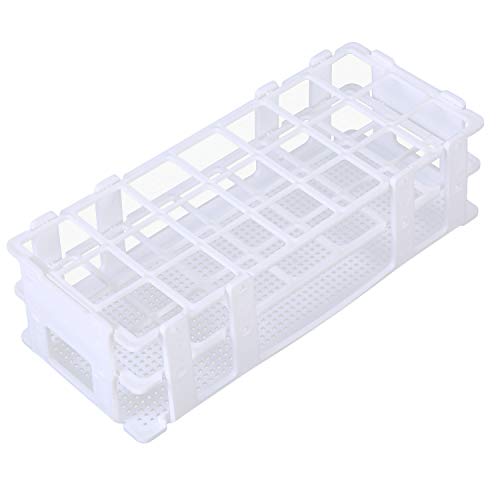 MeiMeiDa 60ml Large Floral Tube Rack Flower Tube Holder Stand - Plastic Test Tube Rack with 21 Holes for 30mm Tubes, Detachable