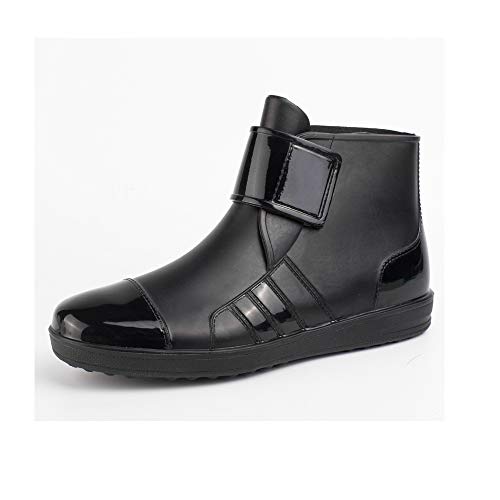 Sophie Marceau Men's Outdoor Fashion Rain Boots, Non-Toxic, Environmentally Friendly, Wear-Resistant, Non-Slip, Low-Cut Short Casual Men's Rain Boots (Black),41