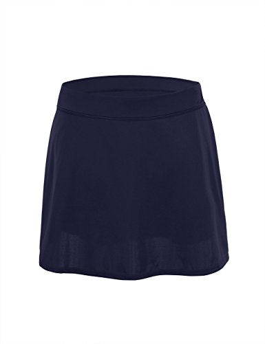 Hilor Women's High Waist Skirted Bikini Bottom Swimsuit Skirt Swimdress 8 Navy