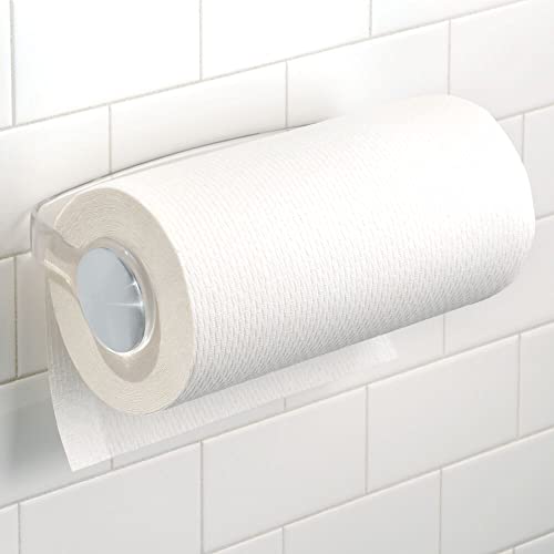 mDesign Wall Mount Plastic Paper Towel Roll Holder Vertical Paper